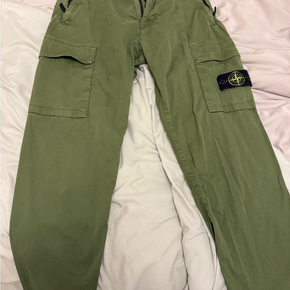 Stone Island Olive Cargo Pants for Men